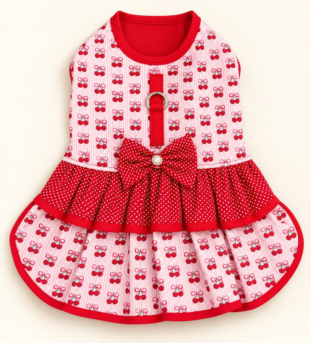 Vestido Cereja com guia