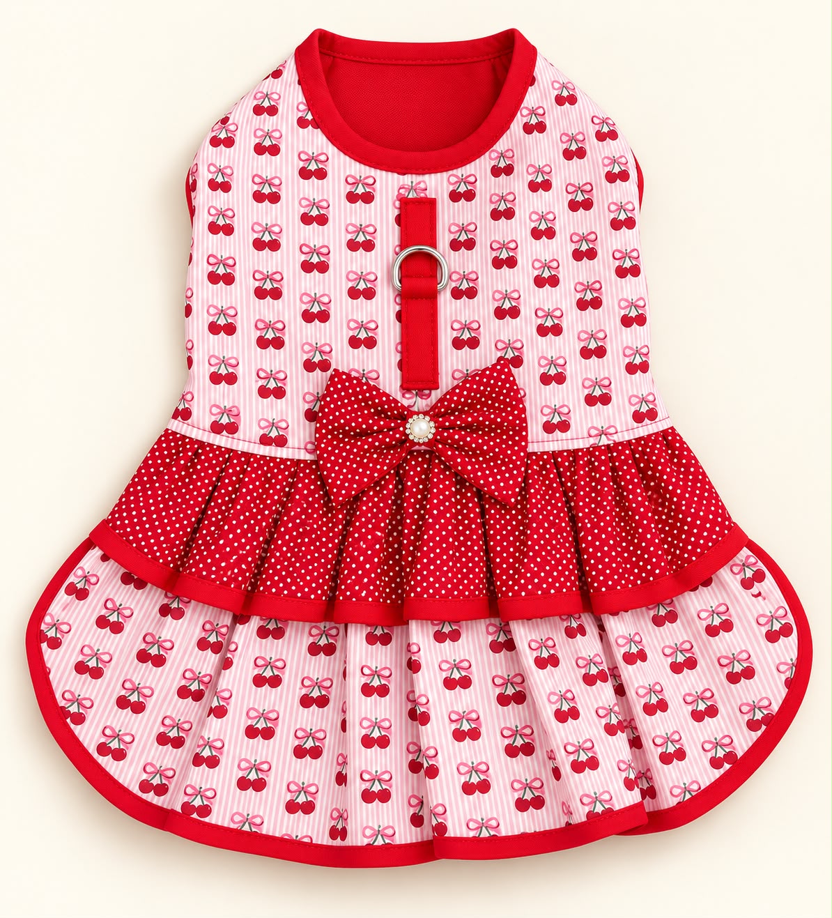 Vestido Cereja com guia