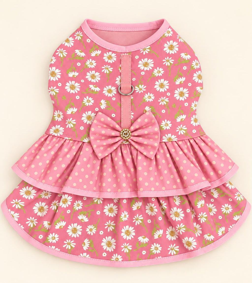 Vestido Margarida Rosa com guia