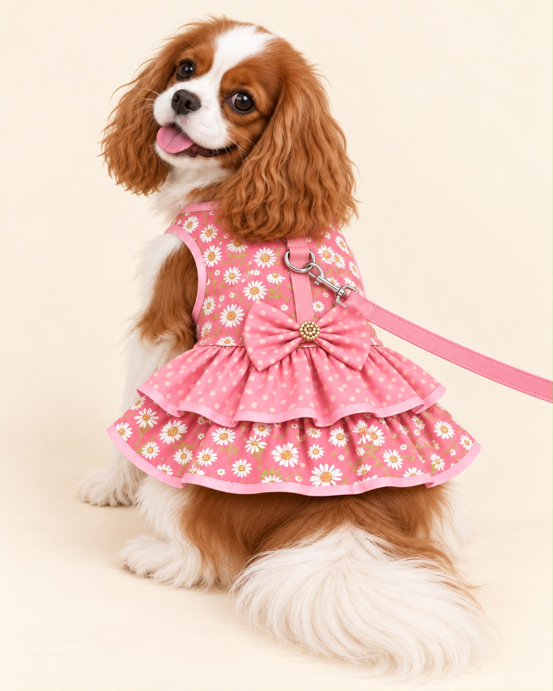 Vestido Margarida Rosa com guia